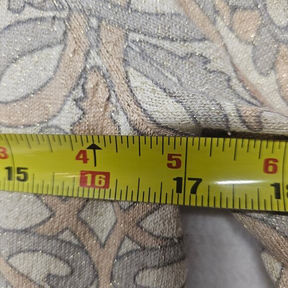 Talbots Beige Metallic Printed Soft Cardigan Sweater - Picture 5 of 7